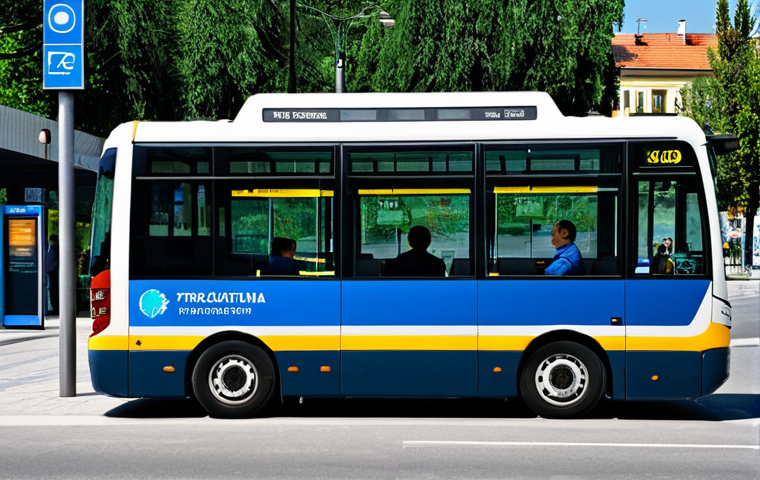 Modern Pristina Bus Stop**
"A bright and clean Pristina bus stop with modern signage, showing a digital display with bus schedules, fully clothed people waiting, appropriate attire, safe for work, showcasing diversity, perfect anatomy, natural proportions, realistic style, daytime, sunny weather, well-lit, family-friendly, emphasizing a sense of community and safe public transportation."
**