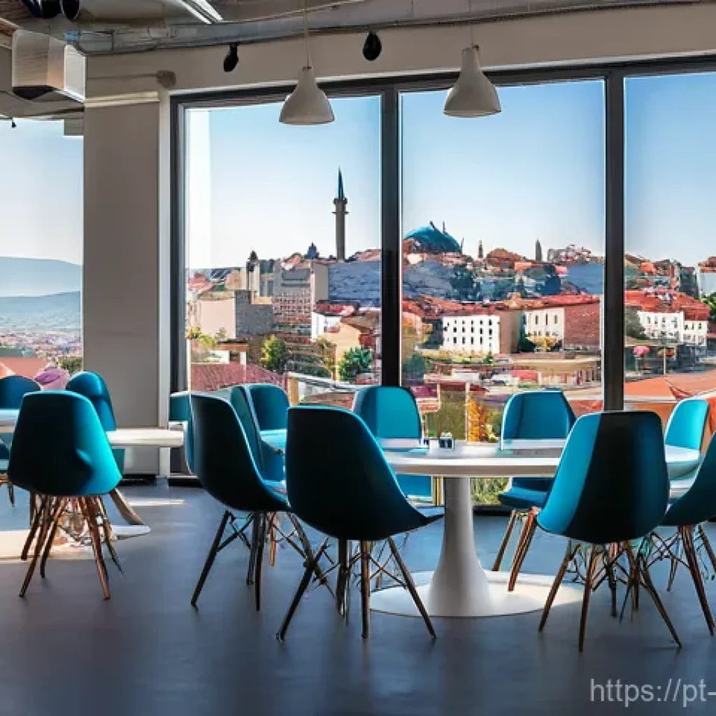 코소보에서 외국인 투자 규제 - **Prompt:** A vibrant, futuristic co-working space in Pristina, Kosovo. Young, diverse professionals...